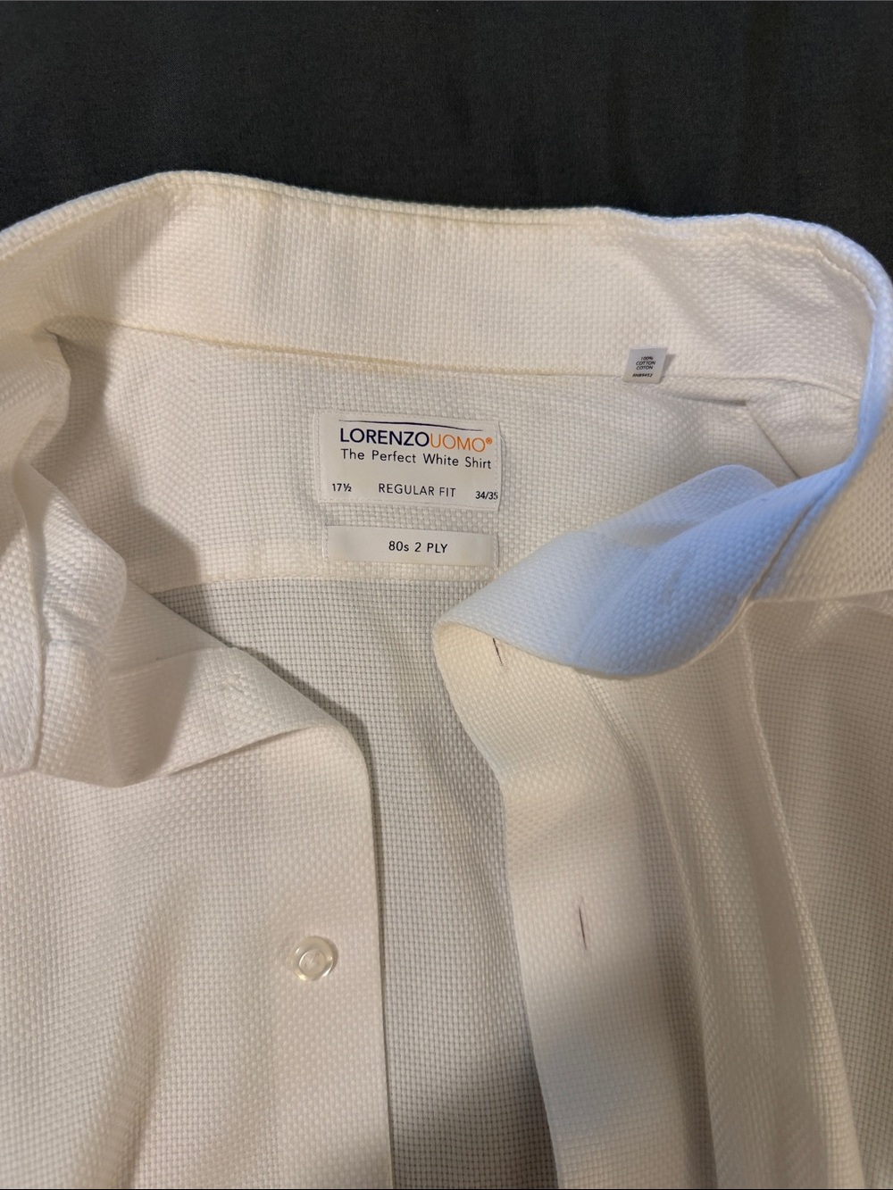 Lorenzo Uomo Textured White Dress Shirt